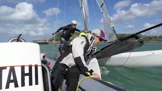 Nacra 17 Sailing  How to support a catamaran from a RIB [upl. by Nacul]