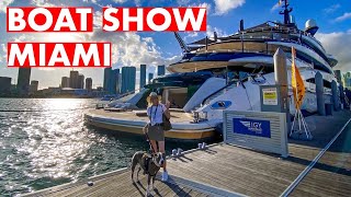 LIVE Miami Boat Show Dock Tour 2024 Preview Day Super Yacht Marina [upl. by Didi]