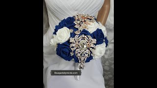 1 DIY How to make your own Brooch Bridal Bouquet No wires Easy [upl. by Arlinda]