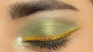 Golden Green EyeMakeup Tutorial for Brown Eye  How to Green Eyeshadow Makeup Tutorial for Brown Eye [upl. by Yrac805]