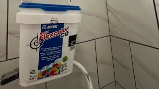 Bathroom Tile grout homeowner review Mapei Flexcolor CQ grout [upl. by Neri90]