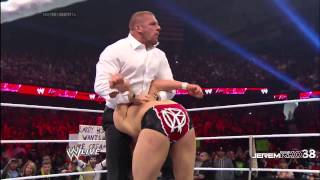 Triple H Pedigree on Daniel Bryan  Raw  March 3 2014 [upl. by Hillard]