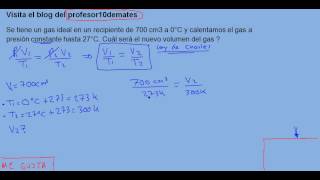 leyes de los gases 02 ejercicio resuelto [upl. by Earahs]