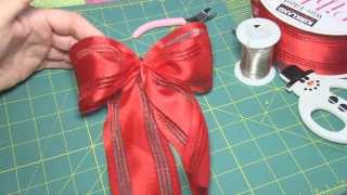 How to Make an Easy Bow for a gift or Christmas tree  step by step instructions [upl. by Maletta423]