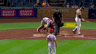 Yadier Molina hit by a foul ball [upl. by Gerladina]