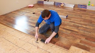 How to install Lowe’s Quickstep Studio Restoration Oak Laminate Flooring Awesome Looking and cheap [upl. by Esyla]