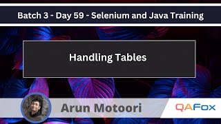 Handling Tables in Selenium Java Selenium Java Training 59 [upl. by Aicnerolf714]