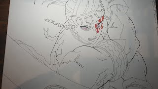 Drawing Uzui Tengen   Kimetsu no yaiba  Demon slayer [upl. by Thorner]