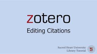 Zotero Editing Citations [upl. by Nonnahsed]