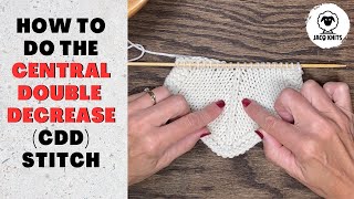 The Central Double Decrease knit stitch Easy instructions [upl. by Baggs]