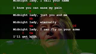 CHRIS NORMAN  Midnight Lady  Backing Track Dm  Chords And Lyrics [upl. by Torrey267]