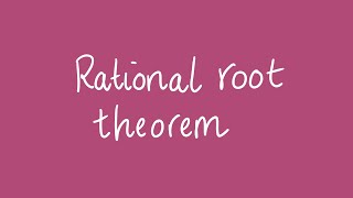 Rational root theorem  Unit 1 and 2 VCE Maths Methods [upl. by Adon]