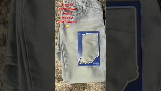 How To DIY STATEment Jeans😉😎howto fashion shorts [upl. by Desai]