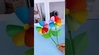 cute flower making with papershorts diy paperflowercraft craft flowercraft [upl. by Draper752]