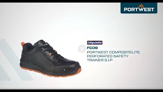 Portwest FC09  Portwest Compositelite Perforated Safety Trainer S1P  EN [upl. by Aw]