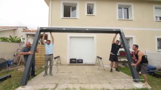 Installer une pergola bioclimatique sur 4 poteaux pose libre [upl. by Bridwell]