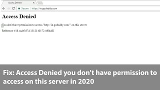 Fix Access Denied you dont have permission to access on this server [upl. by Jemena]