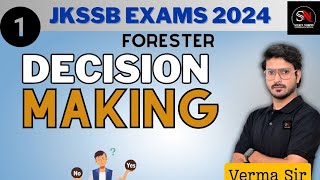 DECISION MAKING  REASONING FOR FORESTER JKSSB EXAMS BY VERMA SIR [upl. by Llevart]