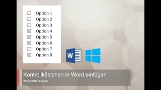 Kästchen zum Ankreuzen in Word einfügen  Kontrollkästchen in Word 2016 HD [upl. by Dnomasor]