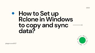 Rclone Tutorial 1  Set up Rclone in Windows to copy and sync data [upl. by Heyra]