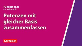 Potenzen mit gleicher Basis zusammenfassen  Fundamente der Mathematik  Erklärvideo [upl. by Leverick895]