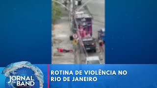 Rotina de violência no RJ confrontos entre milícia e tráfico aterrorizam moradores  Jornal da Band [upl. by Nevada]