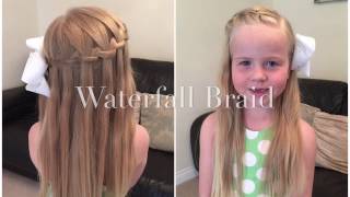 Simple Waterfall Braid Hair Tutorial by Two Little Girls Hairstyles [upl. by Feetal625]