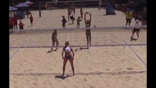 Beach volleyball overhand reception [upl. by Beverle138]