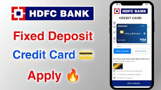 HDFC Bank Fixed Deposit Credit Card Apply 🔥 [upl. by Porche]