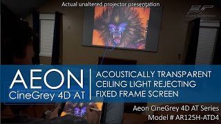 Elite Screens Aeon CineyGrey 4D AT Acoustic Transparent Ambient Light Rejecting Projector Screen [upl. by Eniledgam757]