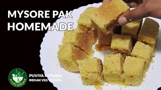 Mysore Pak Recipe  Homemade Mysore Pak  Indian Sweet Recipes [upl. by Pierro810]