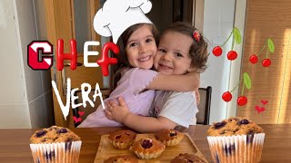 VERA CHEF HİRAYA SüRPRİZ VİŞNELİ MUFFIN KEK YAPIYOR👩‍🍳♥️🎉 [upl. by Ruel]