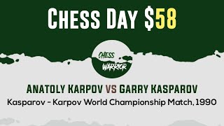 Anatoly Karpov vs Garry Kasparov  Kasparov  Karpov World Championship Match 1990 [upl. by Weinert]