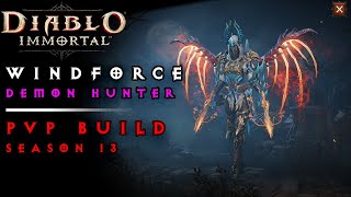 Diablo Immortal PvP WindForce Demon Hunter Build  Season 13 feat Gloom Cask and Knockback Shot [upl. by Lynde514]