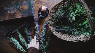 Crafting Harvest Herb Bundles 🌿 and Unboxing the Lost Oracle by Fiona Horne  WITCHY VLOG [upl. by Nosnorb]