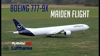 BOEING 7779X RC airliner MAIDEN FLIGHT Lufthansa new livery [upl. by Anertac]