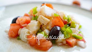 【Esqueixada】 Typical Barcelona dish  エスケシャーダの作り方  スペイン料理レシピ  バルセロナの名物バカラオレシピ [upl. by Agrippina]