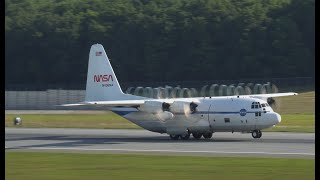 NASA C130H taking off from Burlington International Airport NASA436 [upl. by Sukramaj20]