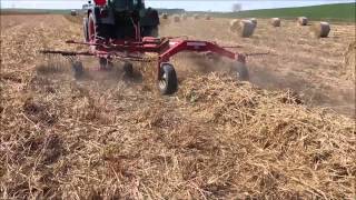 Harvesting of Miscanthus part 23  Raking [upl. by Ennaeus]