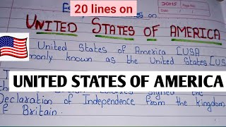 20 Lines essay on United States of America Essay on USA United States of America Essay in english [upl. by Enileqcaj]