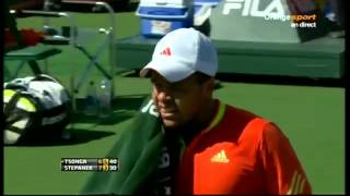 Tsonga Stepanek clash [upl. by Lusa]