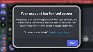 How To Fix quotYour account has limited accessquot in DISCORD [upl. by Drofdarb]