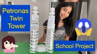 Petronas Twin Tower Model  How To Make Petronas Model  School Project [upl. by Gardie]