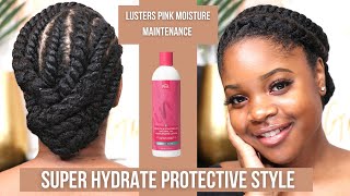 WOW 😍 Quick Low Maintenance Protective Style  Lusters Pink Moisture Maintenance [upl. by Aeriela]