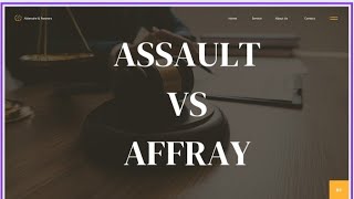 Difference between assault and affray  Bhartiya Nyay Sanhita  Indian Penal Code  Law [upl. by Oilalue]