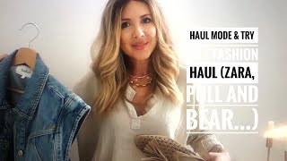 HAUL MODE amp TRY ON PRINTEMPS  SPRING FASHION HAUL ZARA Pull and Bear Maje… [upl. by Carline124]