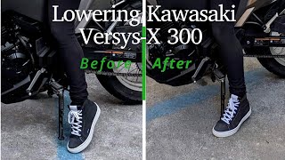 Lowering Kawasaki VersysX 300 [upl. by Anelegna526]