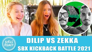 Girls React DILIP vs ZEKKA  Quarterfinal 1  SBX KICKBACK BATTLE 2021 React to beatbox [upl. by Areemas]