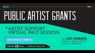 Artist Support Info Session for Forecasts public artist grants 2024 grant year [upl. by Auof]