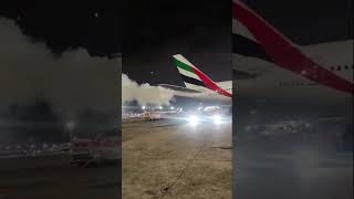 Smoke Detected From Tail End during refueling Emirates 777300ER  Chennai Airport shorts emirates [upl. by Roby]